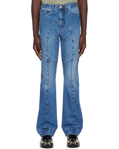 Edward Cuming Panelled Jeans - Blue