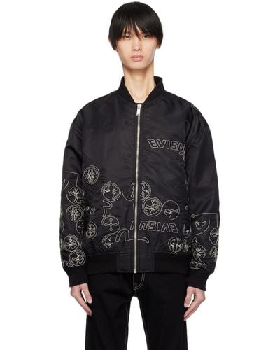 Evisu Embroide Bomber Jacket - Black