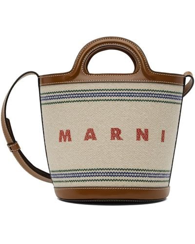 Marni Beige Small Tropicalia Bucket Bag - Metallic