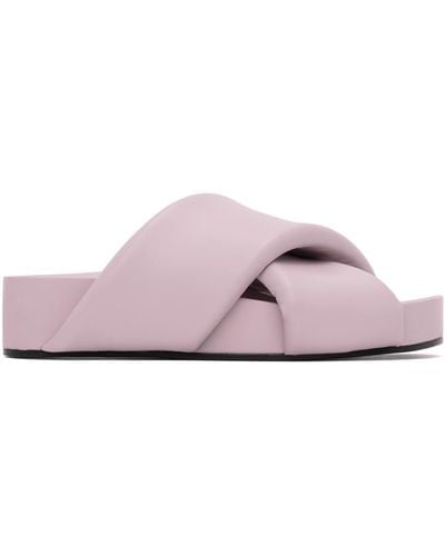 Jil Sander Purple Oversized Wrapped Sandals - Black