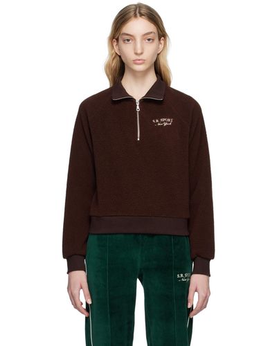 Sporty & Rich Brown Half-zip Sweater