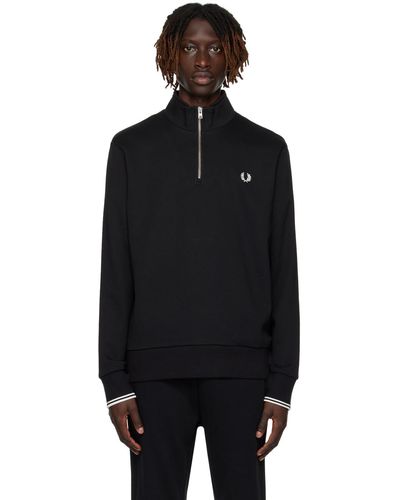 Fred Perry F perry pull noir à demi-glissière