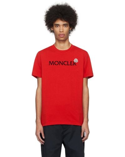 Moncler レッド フロックロゴ Tシャツ