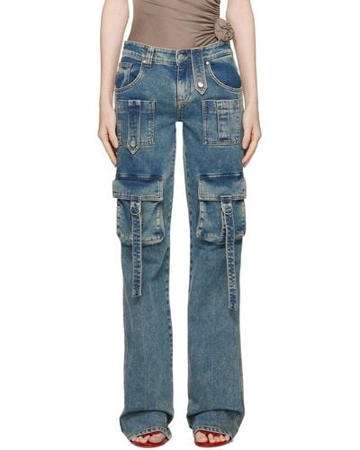 Blumarine Blue Cargo Pocket Jeans