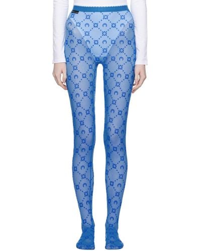 Marine Serre Ssense Exclusive Blue Moonogram Tights