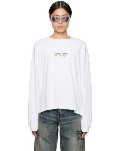 Givenchy ホワイト ボンディングロゴ 長袖tシャツ