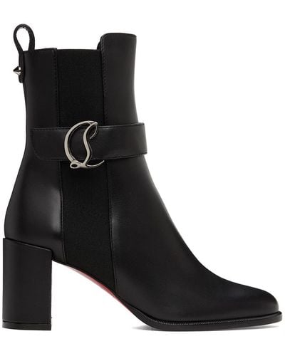 Christian Louboutin Cl Chelsea Booty Leather Boots 70 - Black