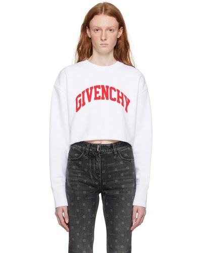 Givenchy White Cropped Sweatshirt - Multicolor