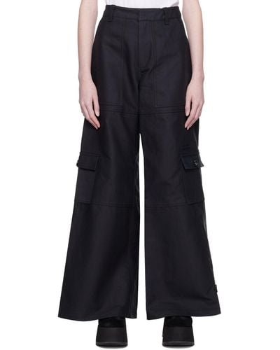 Marc Jacobs Black 'the Wide Leg' Cargo Trousers