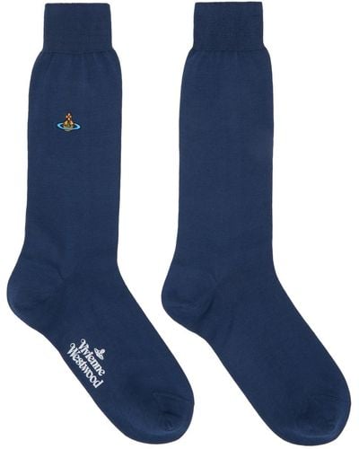 Vivienne Westwood Blue Plain Socks