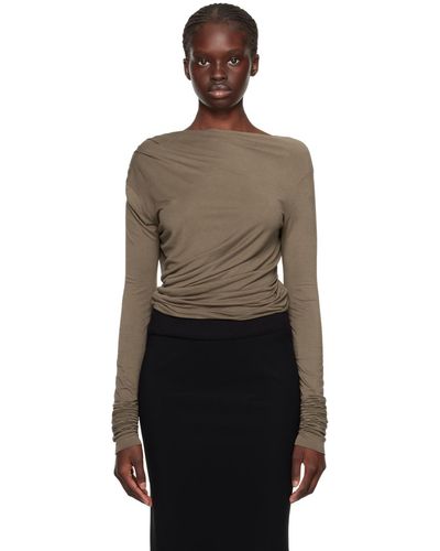 Rick Owens Lilies T-shirt à manches longues ava gris - Noir