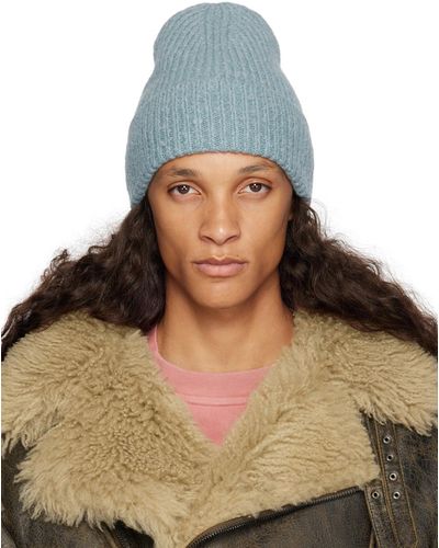 Acne Studios Blue Wool Blend Beanie