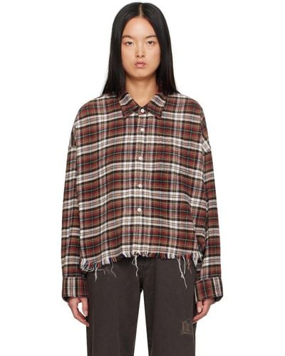 R13 Red Drop Neck Shirt - Brown