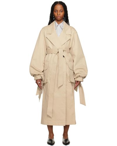 Elleme Maxi Sleeve Trench Coat - Natural