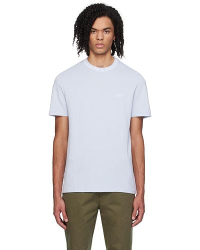 Lacoste Blue Jacquard Collar T-shirt - White
