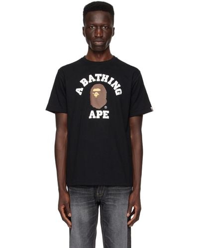 A Bathing Ape College T-shirt - Black