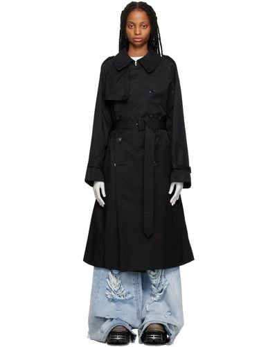Vetements Double-breasted Trench Coat - Black
