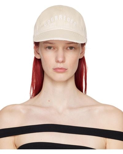 Courreges Ac Embroidered Washed Cap - Brown