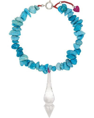 Acne Studios Blue Beaded Necklace