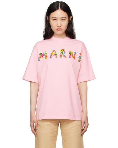 Marni Bouquet T-shirt - Pink