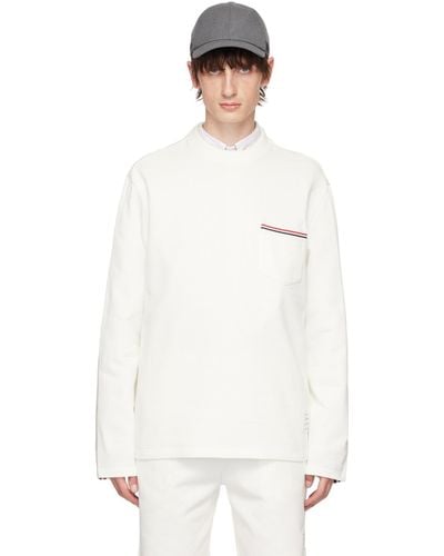 Thom Browne Thom E オフホワイト オーバーサイズ スウェットシャツ