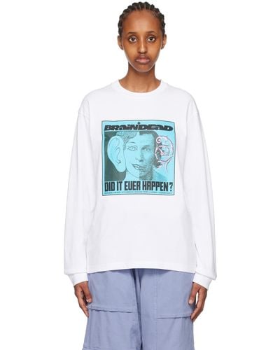 Brain Dead 'did It Ever Happen?' Long Sleeve T-shirt - Blue