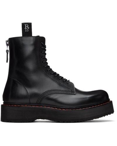 R13 Single Stack Boots - Black