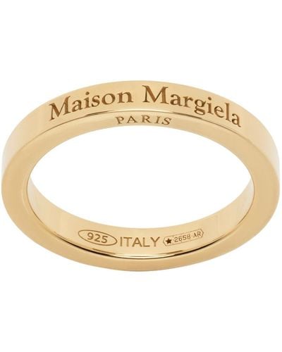 Maison Margiela Gold Engraved Ring - Metallic