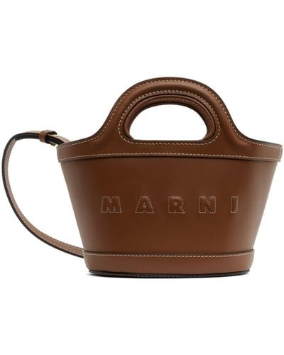 Marni ブラウン マイクロ Tropicalia トートバッグ