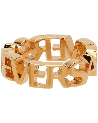 Versace Logo Ring - Metallic