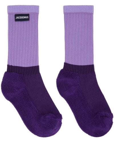 Jacquemus Purple Le Raphia 'les Chaussettes À L'envers' Socks