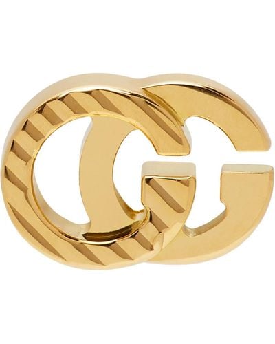 Gucci ゴールド Interlocking G ピアス - メタリック