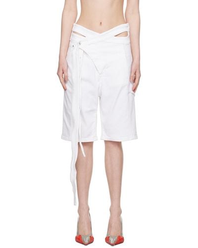 OTTOLINGER Asymmetrical Denim Shorts - White