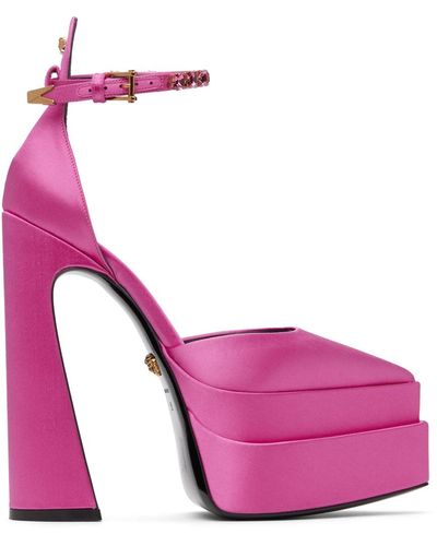 Versace Pink Aevitas Platform Heels - Purple