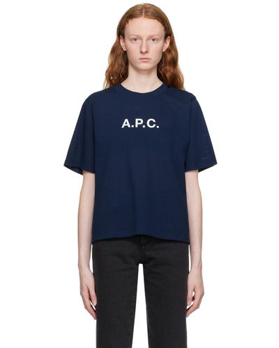 A.P.C. ネイビー Mae Tシャツ - ブルー