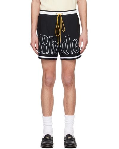 Rhude Striped Swim Shorts - Black