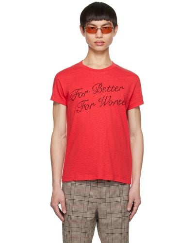 Acne Studios レッド For Better For Worse Tシャツ