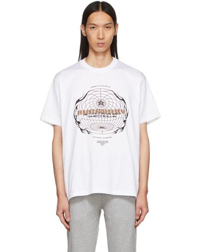 Burberry T-shirt à manches courtes blanc en coton à image