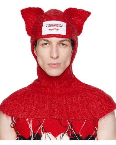 Charles Jeffrey Chunky Ears Balaclava - Red