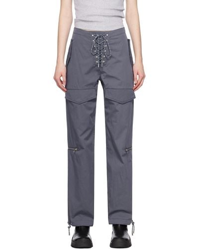 Dion Lee Grey Hiking Pocket Trousers - Blue
