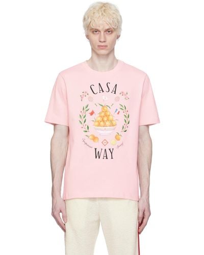 Casablancabrand T-shirt 'casa way' rose exclusif à ssense