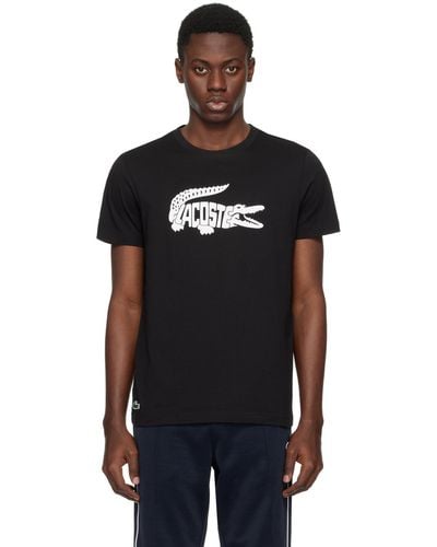Lacoste T-shirt noir à logo modifié imprimé