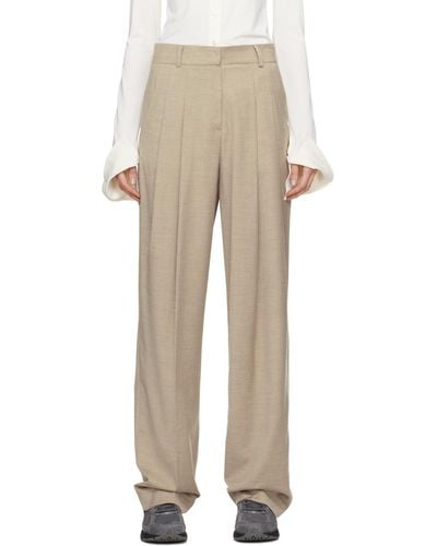 Frankie Shop Taupe Gelso Trousers - Natural