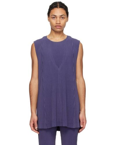 Homme Plissé Issey Miyake Homme Plissé Issey Miyake Navy Monthly Colour February Tank Top - Purple