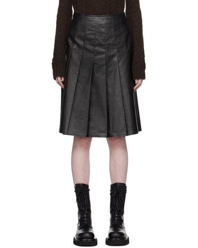 Kassl Coated Midi Skirt - Black