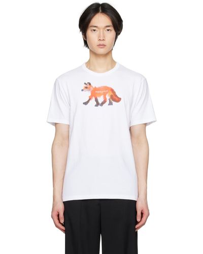 Maison Kitsuné T-shirt blanc à logo de renard édition rop van mierlo