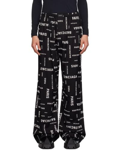Balenciaga Black Scribble Pyjama Trousers