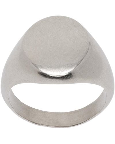 MM6 by Maison Martin Margiela Silver Signet Ring - Metallic