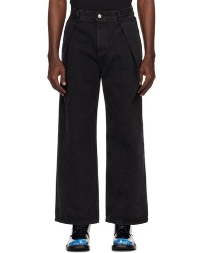 Adererror Significant Pleated Jeans - Black