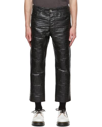 Song For The Mute Matelassé Faux-leather Trousers - Black